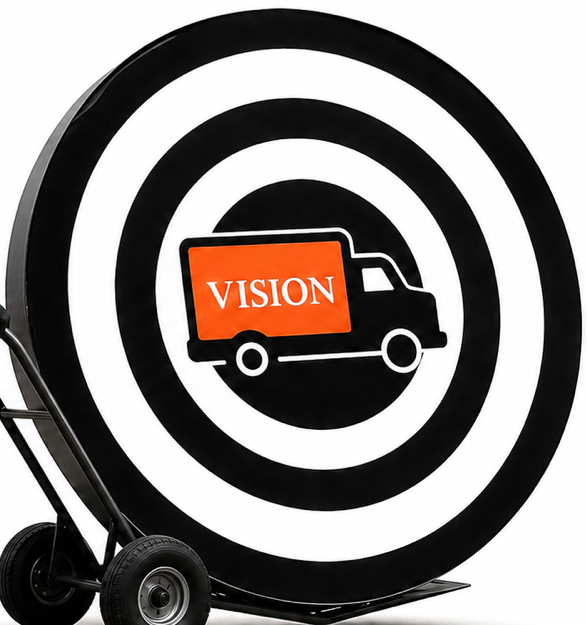 Vision moving-truck and target logo